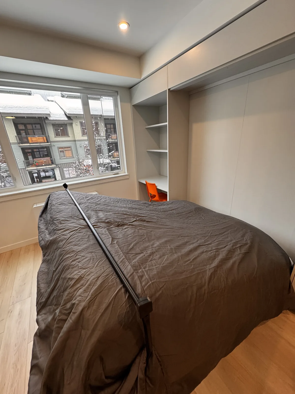 Queen Murphy bed, sleeps 4
